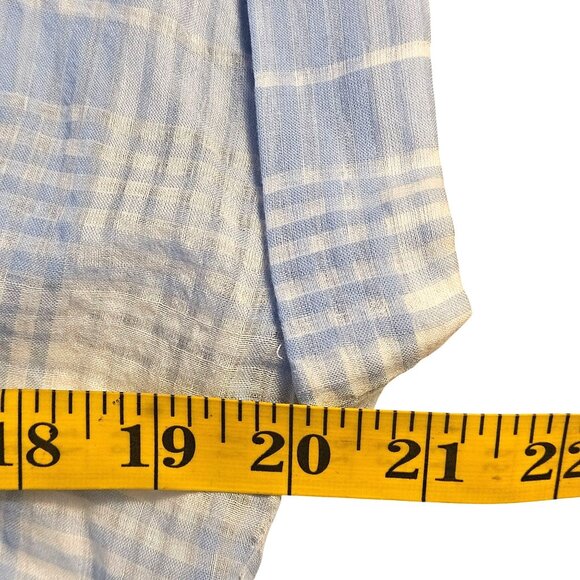 Veronica Beard Blue Gingham Ruffle Plaid Mini Dress L Cottagecore Soft Girl - Picture 8 of 13